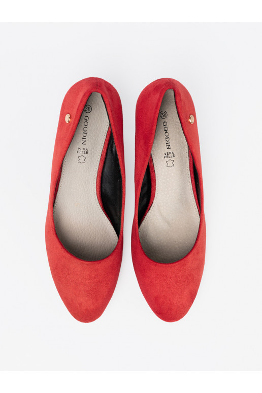 červené ze semiše vysoké podpatky 