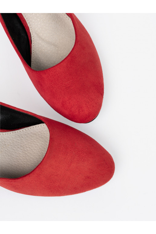 červené ze semiše vysoké podpatky 