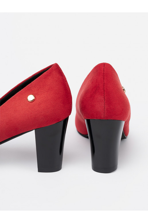červené ze semiše vysoké podpatky 