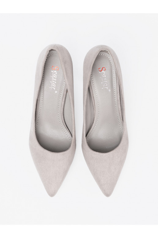  šedá vysoké podpatky ze semiše 