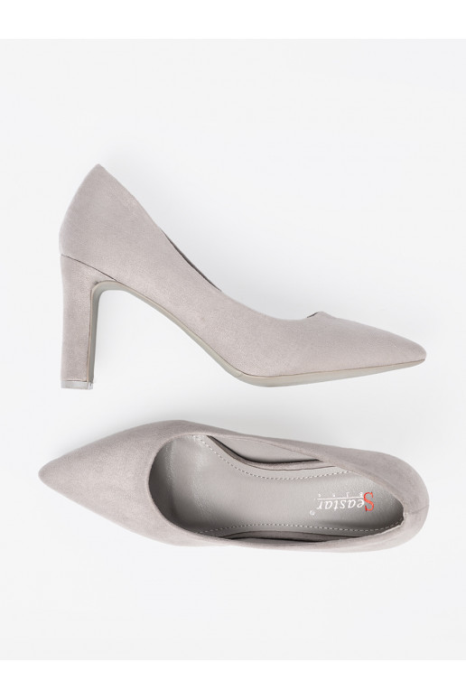  šedá vysoké podpatky ze semiše 