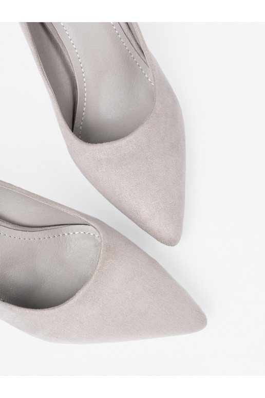  šedá vysoké podpatky ze semiše 