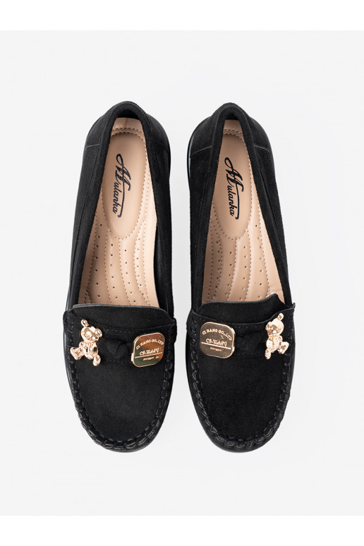 Černé ze semiše Tenisky z ozdobnym misiem