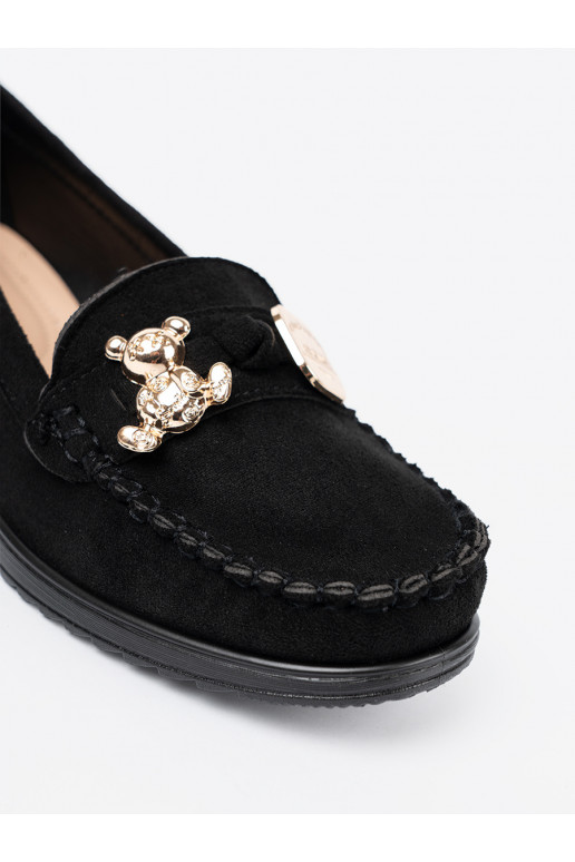 Černé ze semiše Tenisky z ozdobnym misiem