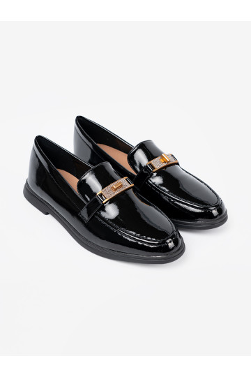 Elegantní styl  mokasíny z złotą ozdobą 2