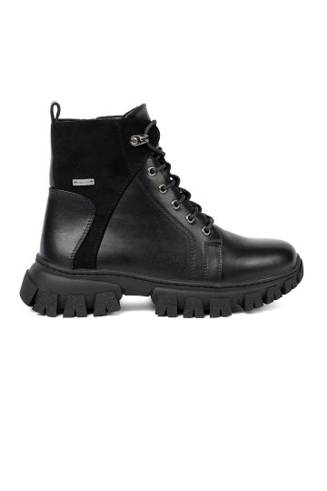 Černé boty z masywną podeszwą i suwakiem Sergio Leone