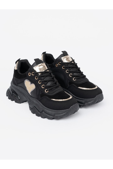 Černé Tenisky z ozdobnym m m 2