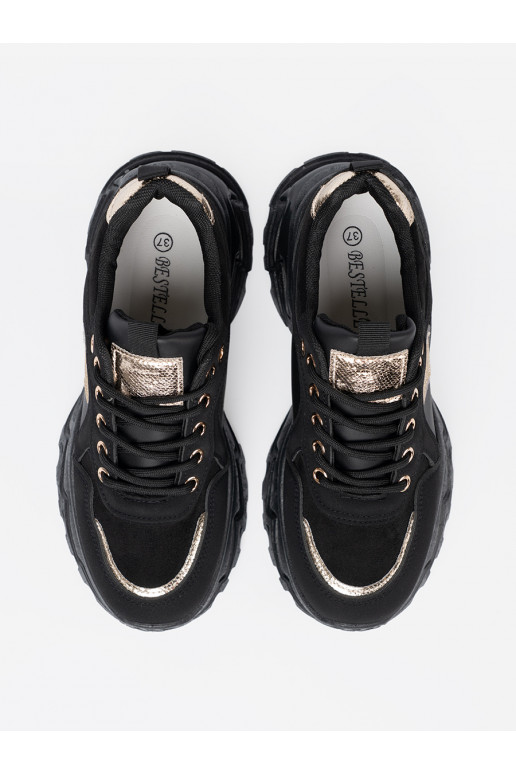 Černé Tenisky z ozdobnym m m