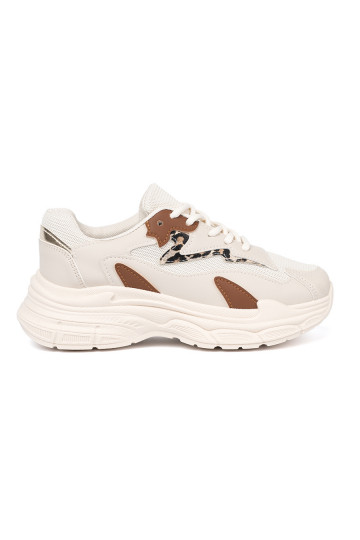 béžové Tenisky boty s masivní platformou