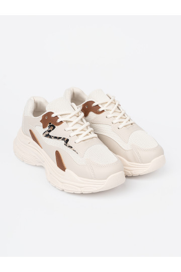 béžové Tenisky boty s masivní platformou 2