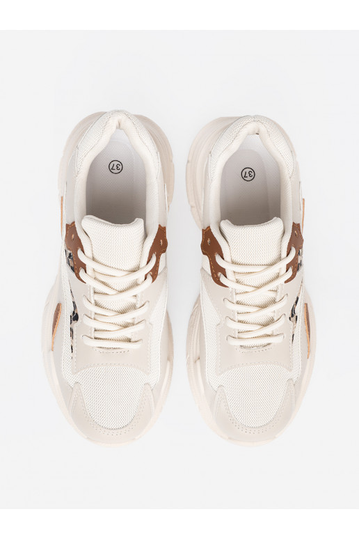 béžové Tenisky boty s masivní platformou