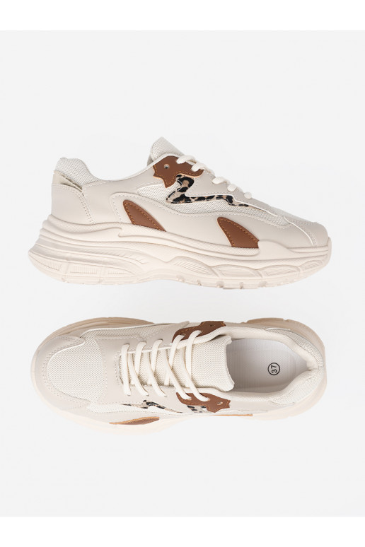 béžové Tenisky boty s masivní platformou