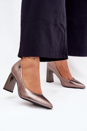 Boty na vysokém podpatku Vinceza 62252 šedá