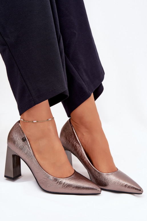 Boty na vysokém podpatku Vinceza 62252 šedá Boty na vysokém podpatku Vinceza 62252 šedá