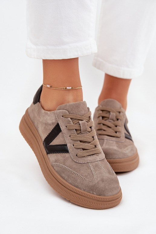ze semiše Tenisky  s platformou Vinceza 79562 béžové