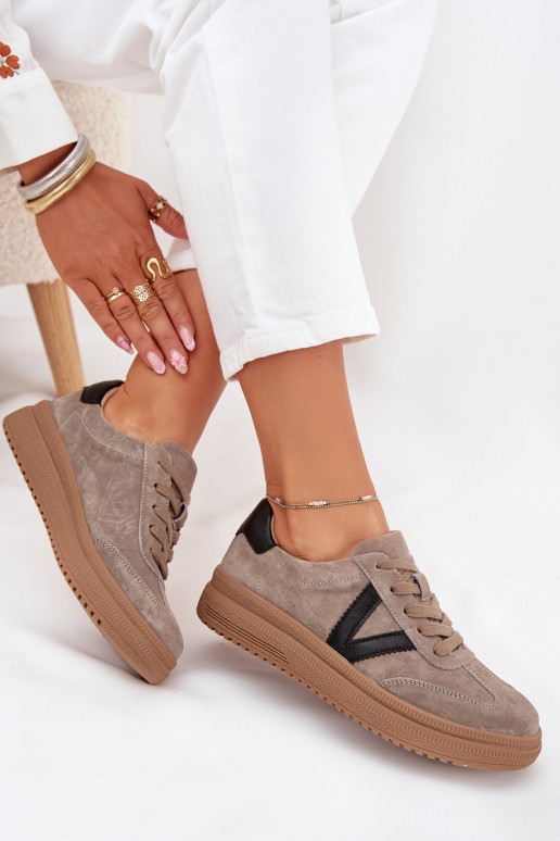 ze semiše Tenisky  s platformou Vinceza 79562 béžové