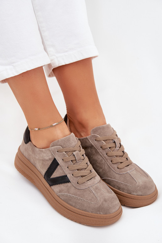 ze semiše Tenisky  s platformou Vinceza 79562 béžové