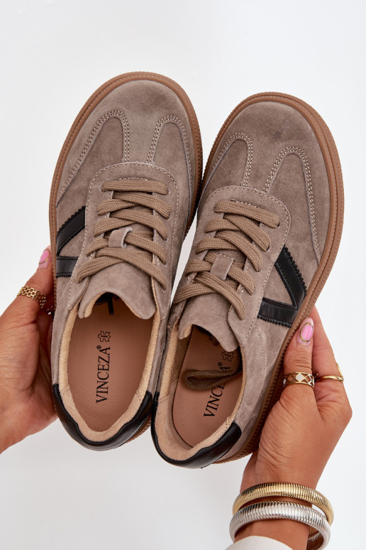 ze semiše Tenisky  s platformou Vinceza 79562 béžové