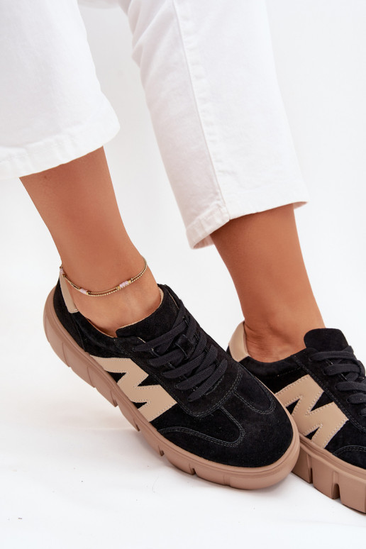 ze semiše  Tenisky s platformou Vinceza 79561 Černé ze semiše  Tenisky s platformou Vinceza 79561 Černé