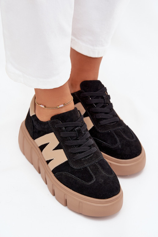 ze semiše  Tenisky s platformou Vinceza 79561 Černé ze semiše  Tenisky s platformou Vinceza 79561 Černé