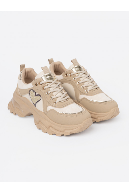béžové Tenisky z ozdobnym m m