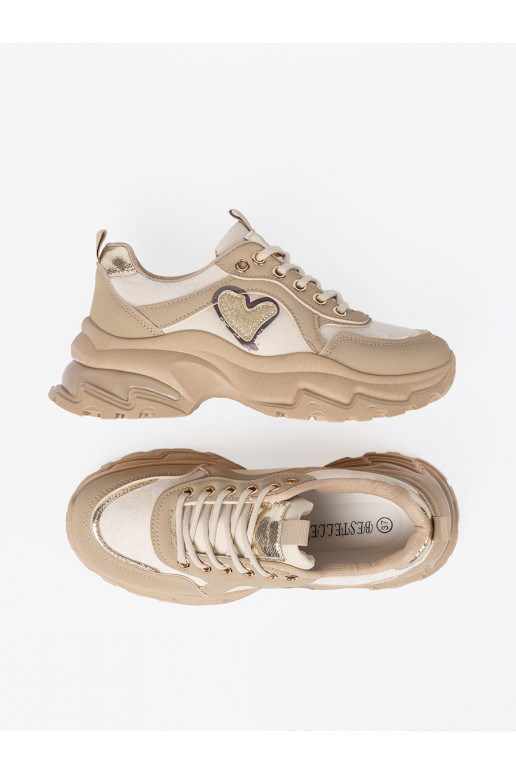 béžové Tenisky z ozdobnym m m
