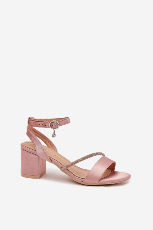 Dámské sandály na vysokém podpatku s třpytivými očky Vinceza 20268 růžová Dámské sandály na vysokém podpatku s třpytivými očky Vinceza 20268 růžová