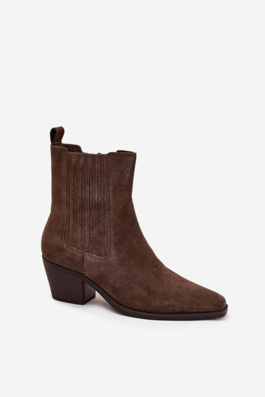 ze semiše Kovbojské boty se zateplením uvnitř khaki Arelia