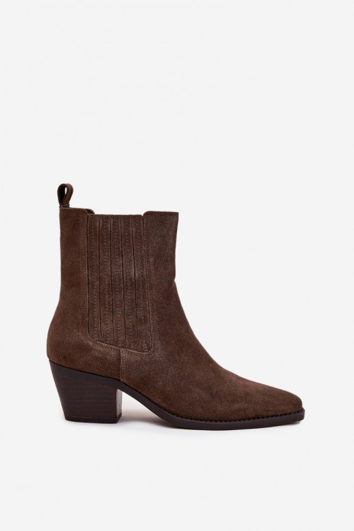 ze semiše Kovbojské boty se zateplením uvnitř khaki Arelia