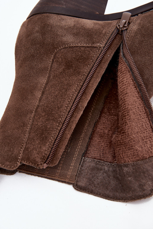 ze semiše Kovbojské boty se zateplením uvnitř khaki Arelia