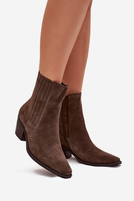 ze semiše Kovbojské boty se zateplením uvnitř khaki Arelia