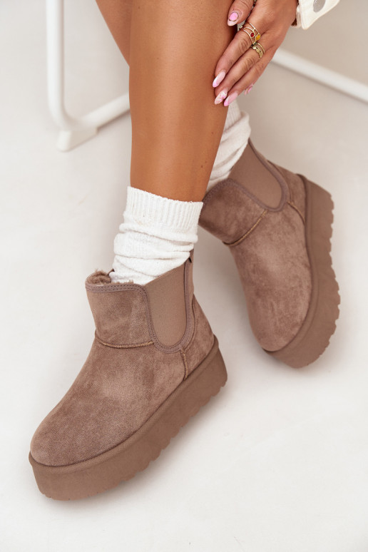  Sněhule Z Elastyczną Wstawką khaki Kiora