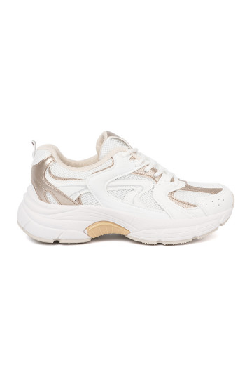 bílé Tenisky z béžové-mi wstawkami