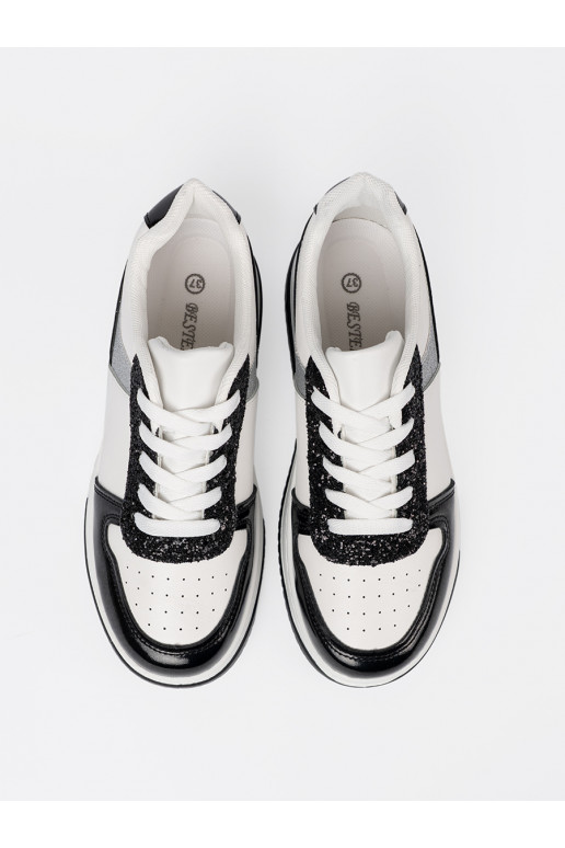 Černé a-bílé Tenisky z połyskującymi mi detalami