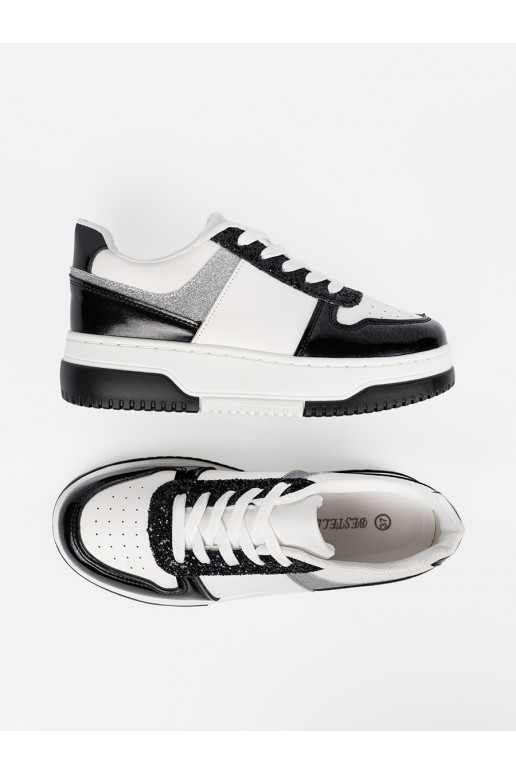Černé a-bílé Tenisky z połyskującymi mi detalami