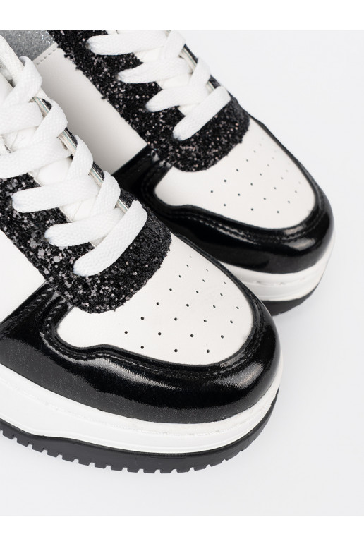 Černé a-bílé Tenisky z połyskującymi mi detalami