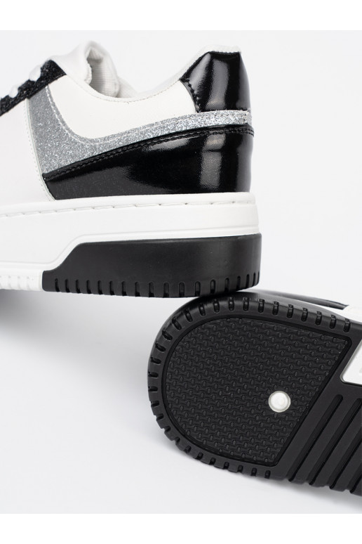 Černé a-bílé Tenisky z połyskującymi mi detalami
