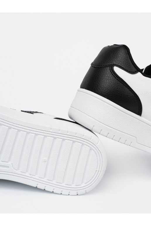  černá-bílé Tenisky z brokatowymi wstawkami