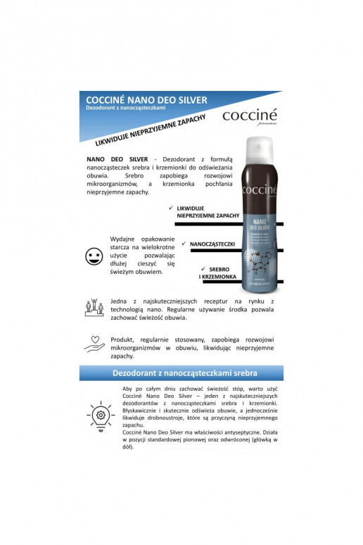 Coccine Nano Deo Silver Osvěžovač obuvi 75ml