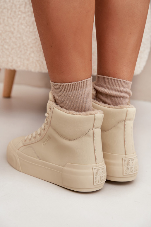 zateplené Ležérní obuv s platformou Big Star OO274795 béžové