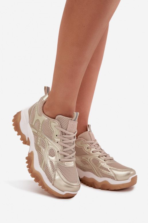 tenisky Tenisky  Big Star SS274014 HI-POLY SYSTEM béžové-zlaté barvy