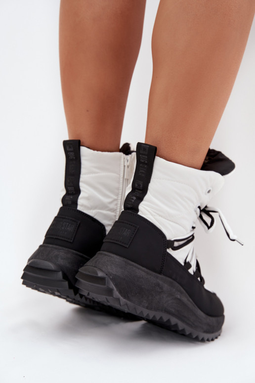 Sněhule   Big Star SS274060 Bílá-Černé Sněhule   Big Star SS274060 Bílá-Černé