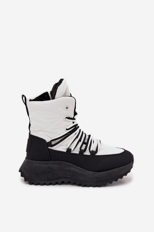 Sněhule   Big Star SS274060 Bílá-Černé Sněhule   Big Star SS274060 Bílá-Černé