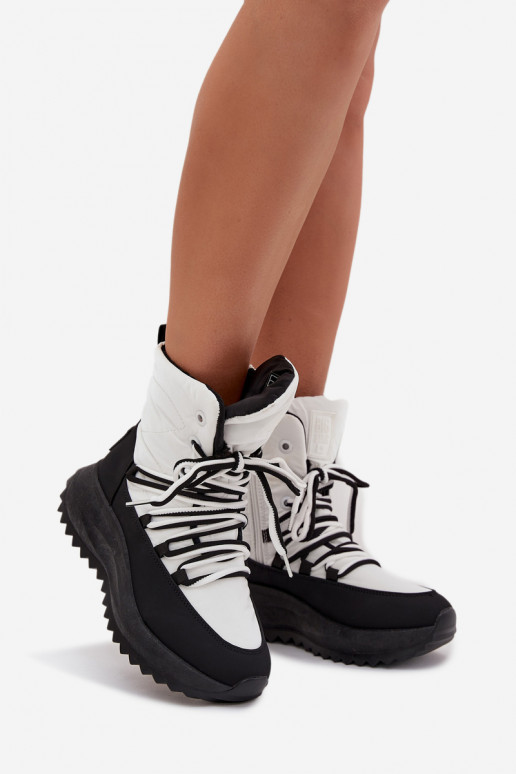 Sněhule   Big Star SS274060 Bílá-Černé Sněhule   Big Star SS274060 Bílá-Černé