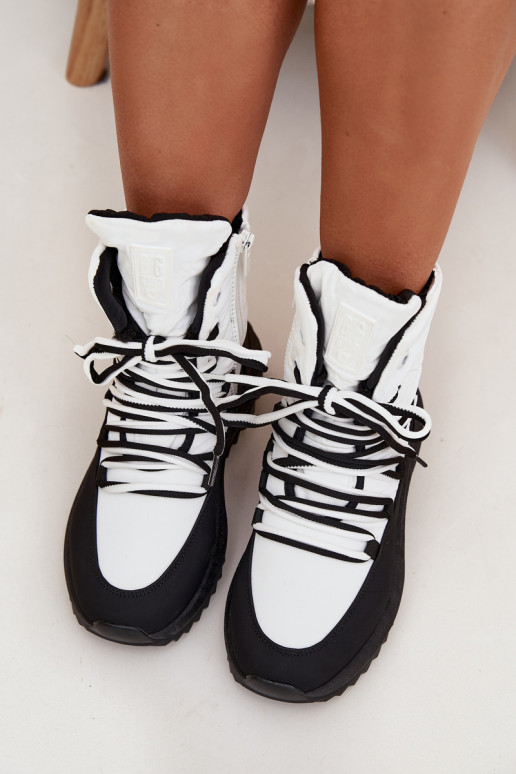 Sněhule   Big Star SS274060 Bílá-Černé Sněhule   Big Star SS274060 Bílá-Černé