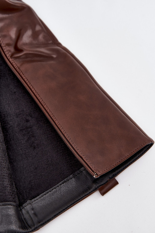 dlouhé boty dlouhé boty  na nízkém podpatku zateplené hnědá Averna