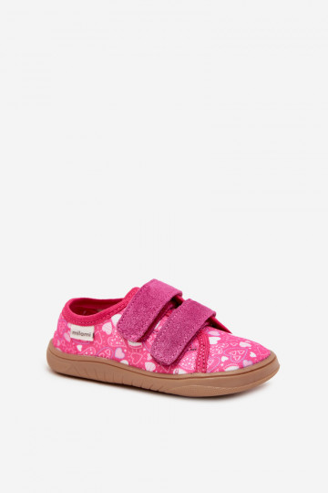 Pantofle Barefoot Dětské se srdíčky Milami růžová Saphira