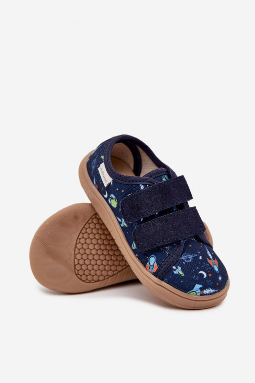 Pantofle Barefoot pro chlapce Kosmos Milami tmavě modrá Saphira Pantofle Barefoot pro chlapce Kosmos Milami tmavě modrá Saphira