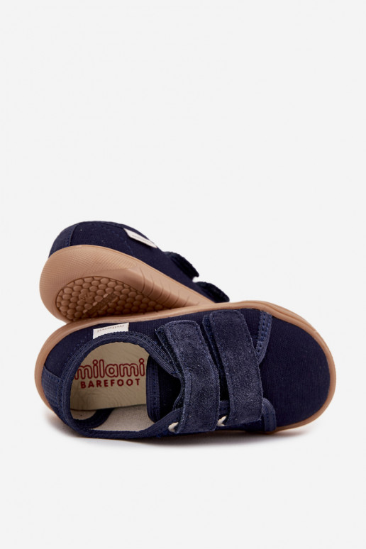 Pantofle Barefoot pro chlapce  Milami tmavě modrá Saphira Pantofle Barefoot pro chlapce  Milami tmavě modrá Saphira