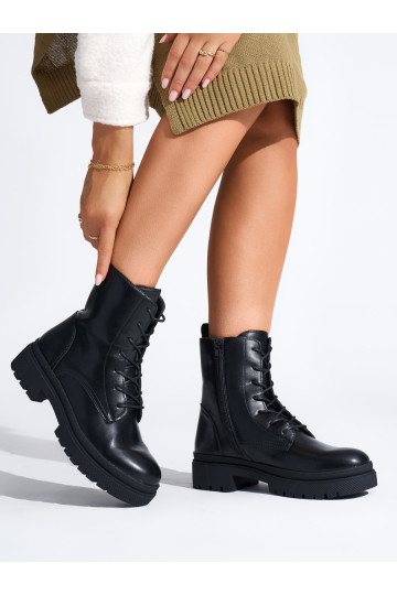 Černé se šněrováním Dámská obuv